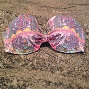 Victoria's Secret paisley bikini top 34dd swim top